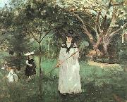 Berthe Morisot The Butterfly Chase Norge oil painting reproduction